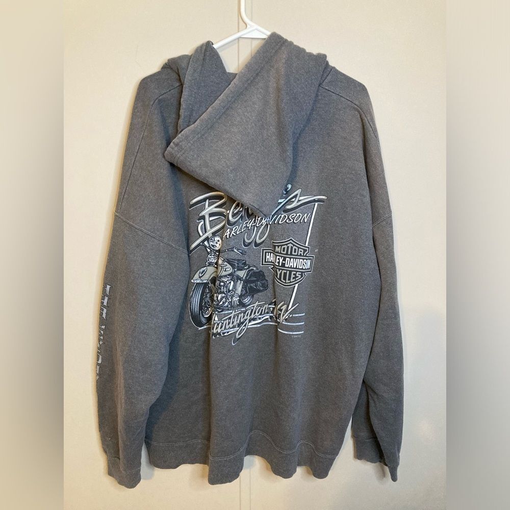 Vintage Y2K Harley Davidson Jacket Unisex 2XL Grey 2002 Full Zip
